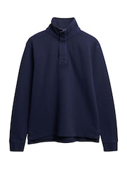 Superdry Blue Classic Pique Half Zip Jumper - Image 6 of 6
