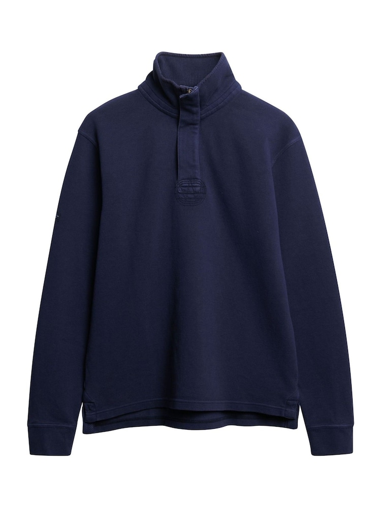Superdry Blue Classic Pique Half Zip Jumper - Image 6 of 6