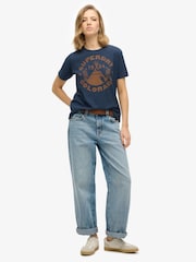 Superdry Blue Lo-Fi Outdoor Mono Relaxed 100% Cotton T-Shirt - Image 4 of 6