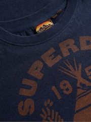 Superdry Blue Lo-Fi Outdoor Mono Relaxed 100% Cotton T-Shirt - Image 6 of 6