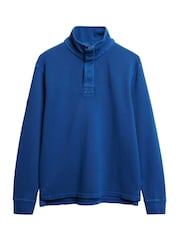 Superdry Blue Classic Pique Half Zip Jumper - Image 6 of 6