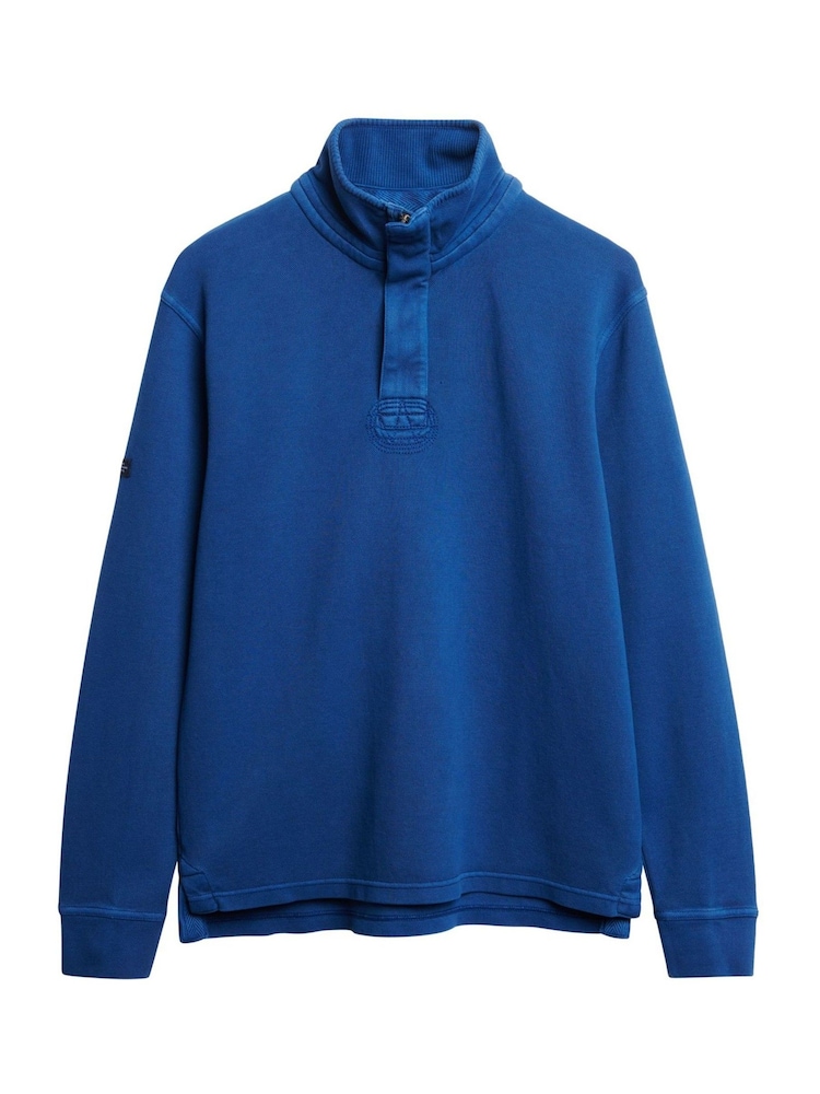 Superdry Blue Classic Pique Half Zip Jumper - Image 6 of 6