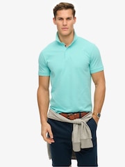 Superdry Blue City Pique Polo Shirt - Image 1 of 6