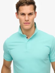 Superdry Blue City Pique Polo Shirt - Image 4 of 6