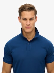 Superdry Blue Navy City Pique Polo Shirt - Image 3 of 6