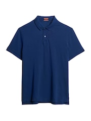 Superdry Blue Navy City Pique Polo Shirt - Image 5 of 6