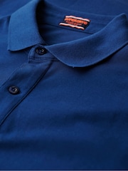 Superdry Blue Navy City Pique Polo Shirt - Image 6 of 6