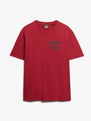 Superdry Red B-Movie Graphic Print 100% Cotton Loose T-Shirt - Image 5 of 6
