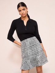 Friends Like These Black/White Boucle Flippy Mini Skirt - Image 3 of 4