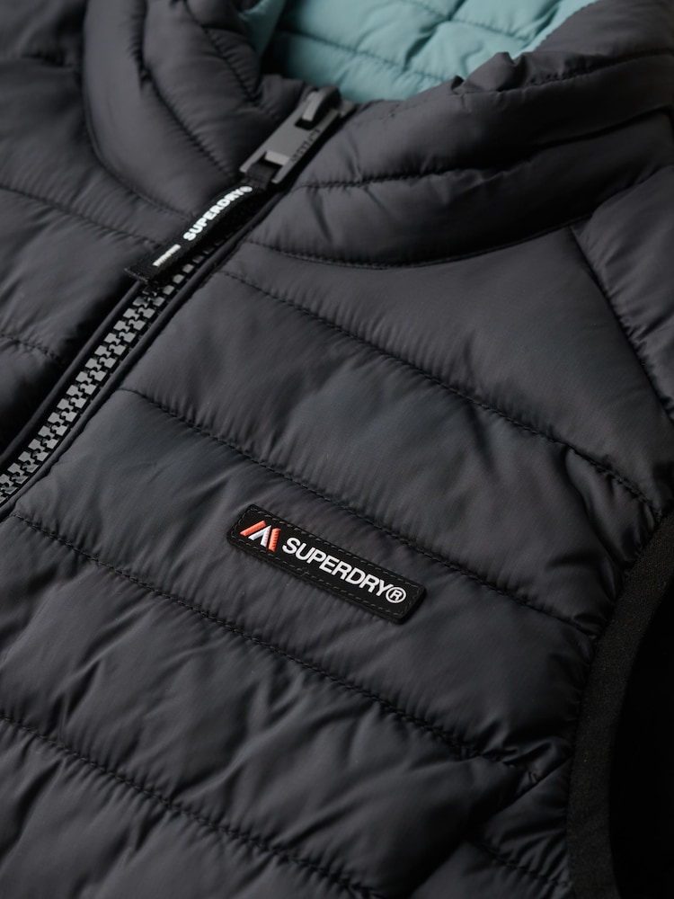 Superdry Black Fuji Lite Padded Gilet - Image 7 of 7