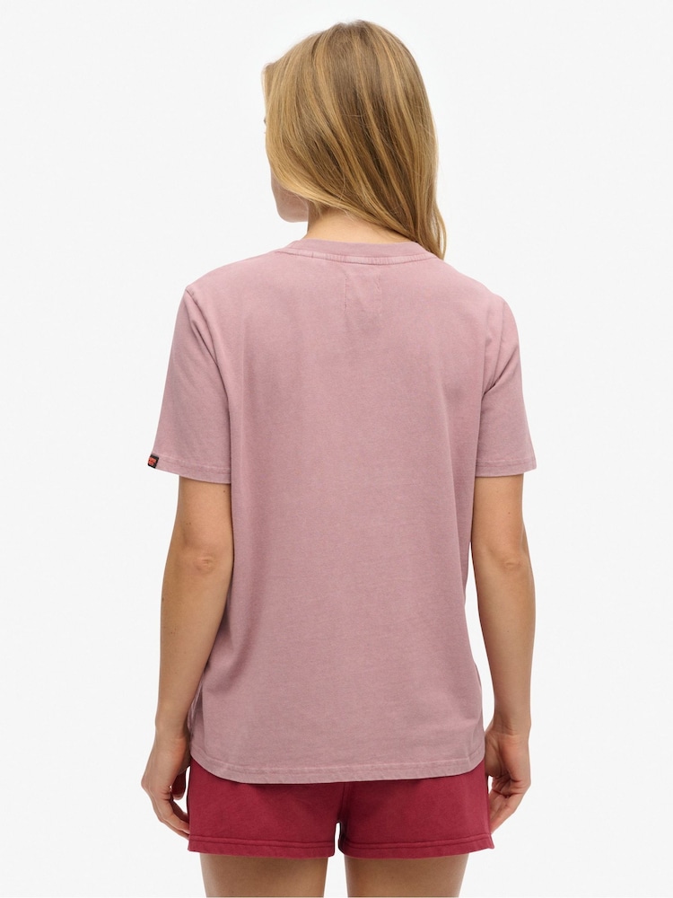 Superdry Purple Venue Metallic Relaxed 100% Cotton T-Shirt - Image 2 of 6 Superdry Purple Venue Metallic Relaxed 100% Cotton T-Shirt - Image 2 of 6