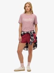 Superdry Purple Venue Metallic Relaxed 100% Cotton T-Shirt - Image 3 of 6