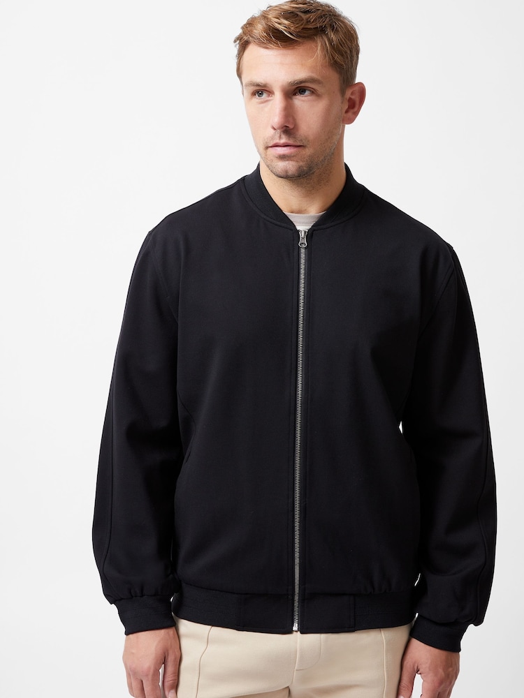 French Connection Black Scuba-Style Bomber Jacket - Image 1 of 6