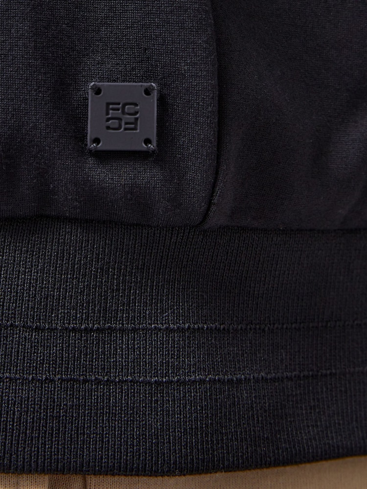 French Connection Black Scuba-Style Bomber Jacket - Image 6 of 6
