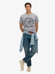 Superdry Grey 100% Cotton Label T-Shirt - Image 2 of 6