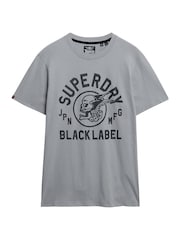 Superdry Grey 100% Cotton Label T-Shirt - Image 5 of 6