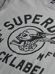 Superdry Grey 100% Cotton Label T-Shirt - Image 6 of 6
