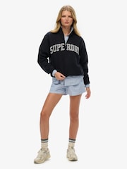 Superdry Blue Athletic Essentials 100% Cotton Half Zip Sweatshirt - Image 3 of 6