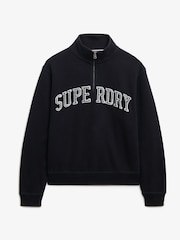 Superdry Blue Athletic Essentials 100% Cotton Half Zip Sweatshirt - Image 5 of 6