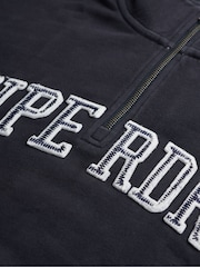 Superdry Blue Athletic Essentials 100% Cotton Half Zip Sweatshirt - Image 6 of 6