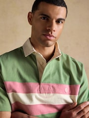 Joules Rugby Club Green & Pink Short Sleeve Polo Shirt - Image 3 of 8