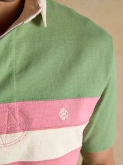Joules Rugby Club Green & Pink Short Sleeve Polo Shirt - Image 5 of 8