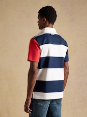 Joules Harlequin Rugby Club Red, Navy & White Short Sleeve Polo Shirt - Image 2 of 10