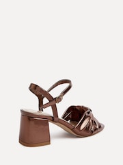 Linzi Metallic Charlotte Block Heeled Sandals With Bow Front Detail - Image 4 of 6