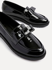 Linzi Black Noble Classic Slip-On Loafers With Bow Detail - Image 4 of 6