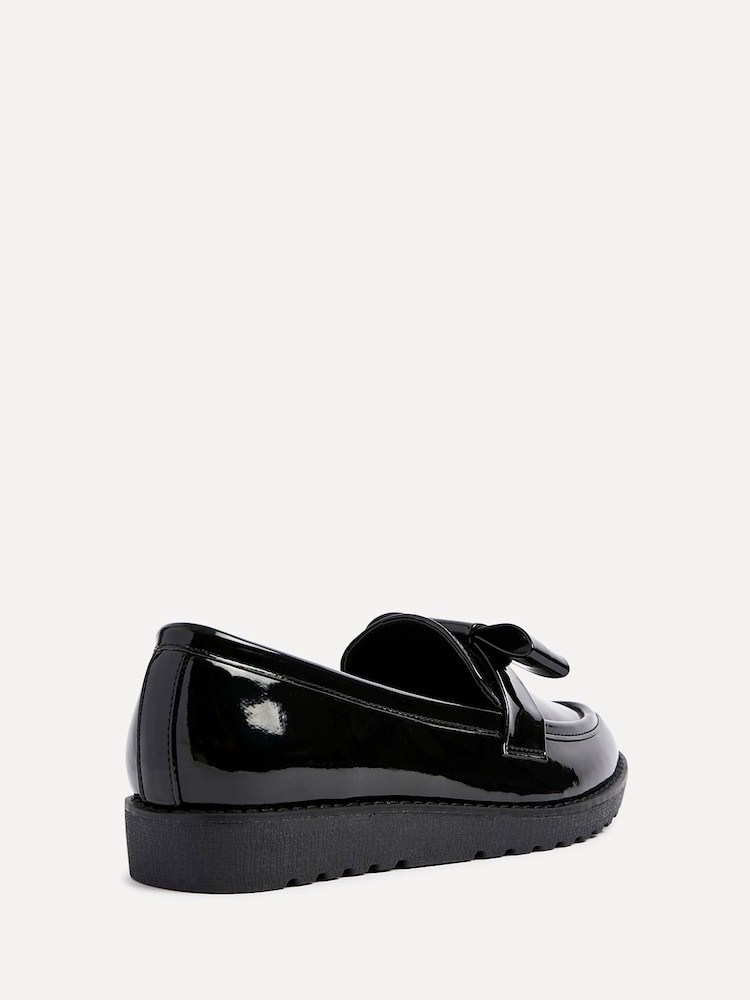 Linzi Black Noble Classic Slip-On Loafers With Bow Detail - Image 6 of 6