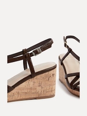 Linzi Brown Safiya Strappy Wedges Sandals With Wrap Around Ankle Strap - Image 6 of 6