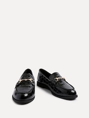 Preto - Linzi Maison Croc Effect Loafers With Buckle Detail - Imagem 4 de 6
