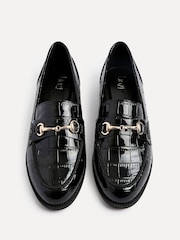 Preto - Linzi Maison Croc Effect Loafers With Buckle Detail - Imagem 5 de 6