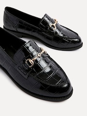 Preto - Linzi Maison Croc Effect Loafers With Buckle Detail - Imagem 6 de 6