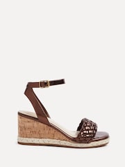 Linzi Metallic Regan Plaited Cork Wedges - Image 2 of 5