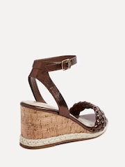 Linzi Metallic Regan Plaited Cork Wedges - Image 3 of 5