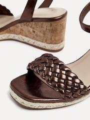Linzi Metallic Regan Plaited Cork Wedges - Image 5 of 5