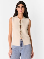 Whistles Cream Tie Front Detail Tank - Image 1 of 5