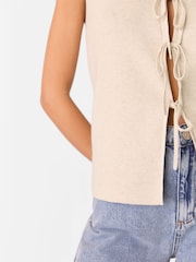 Whistles Cream Tie Front Detail Tank - Image 4 of 5