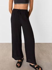 Whistles Black Tie Front Beach Trousers - Image 4 of 5