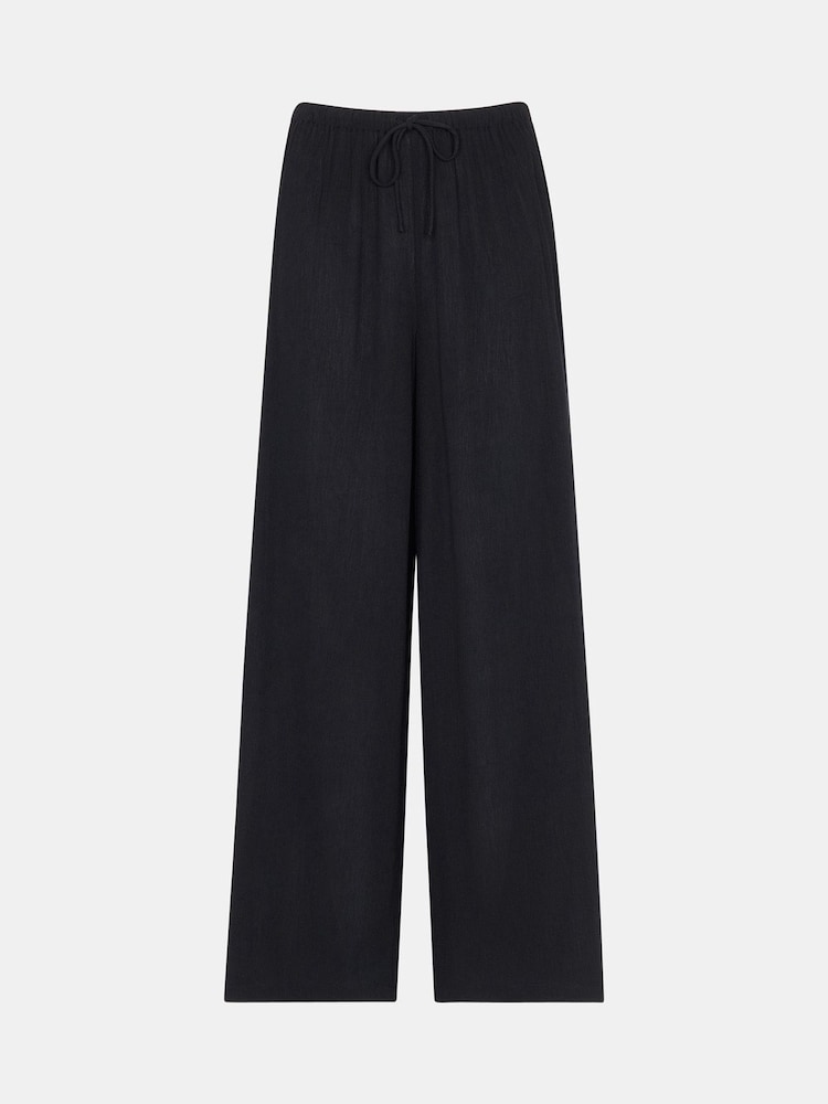 Whistles Black Tie Front Beach Trousers - Image 5 of 5