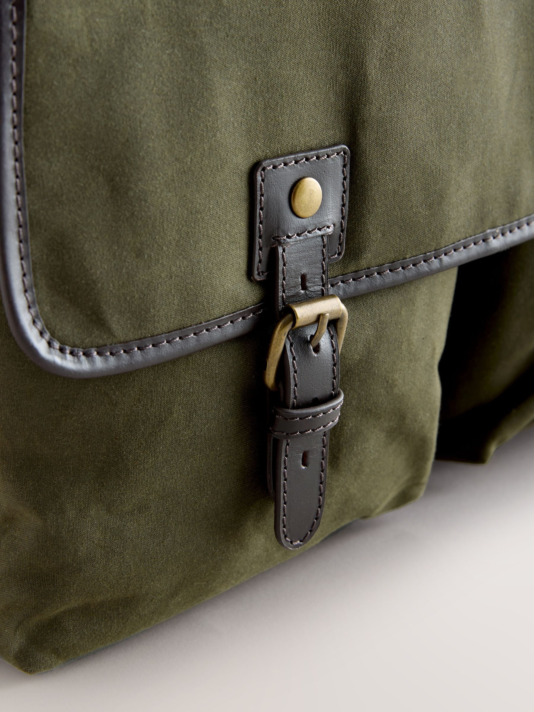 Buy Khaki Green Wax Cotton Messenger Bag from Next Bosnia and