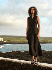 Negro - Whistles Molly Linen Waistcoat - Imagen 1 de 6