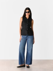 Negro - Whistles Molly Linen Waistcoat - Imagen 2 de 6