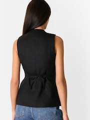 Negro - Whistles Molly Linen Waistcoat - Imagen 3 de 6