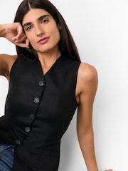 Negro - Whistles Molly Linen Waistcoat - Imagen 4 de 6