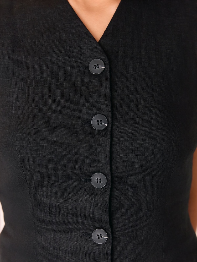 Negro - Whistles Molly Linen Waistcoat - Imagen 6 de 6