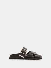 Whistles Black Celestine Buckle Detail Sliders - Image 1 of 4