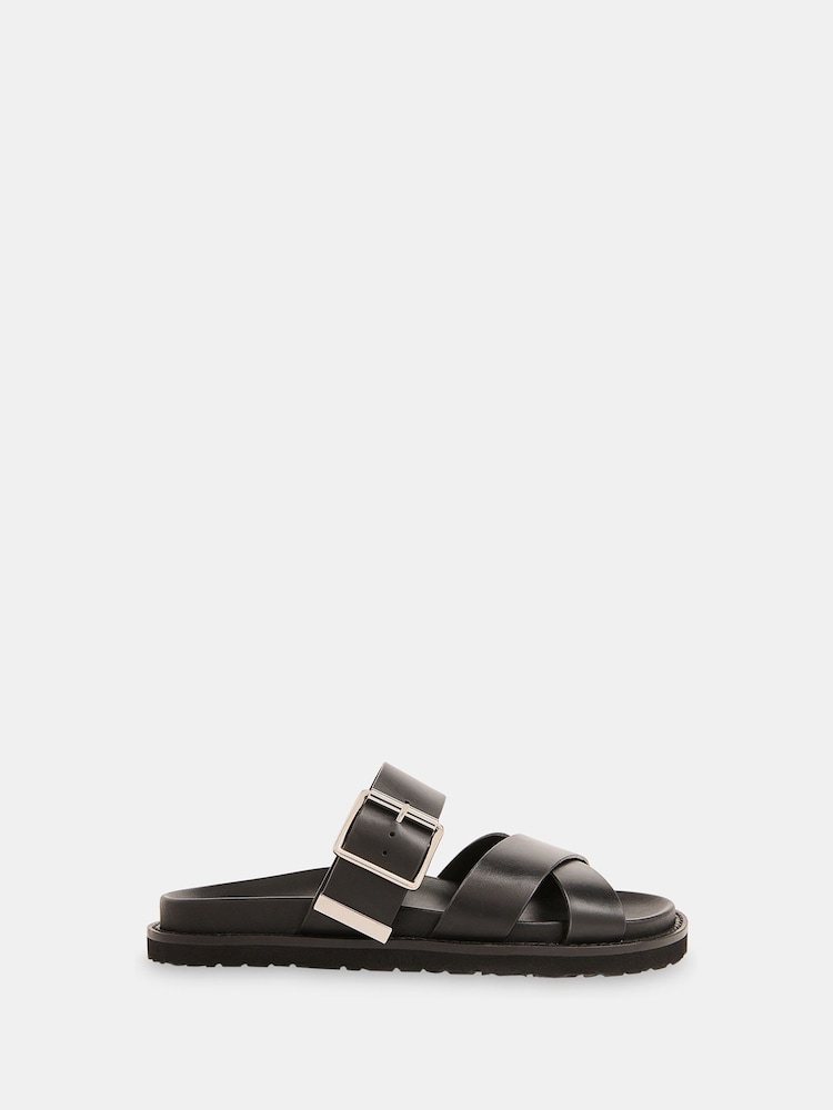 Whistles Black Celestine Buckle Detail Sliders - Image 1 of 4