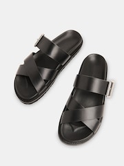 Whistles Black Celestine Buckle Detail Sliders - Image 2 of 4